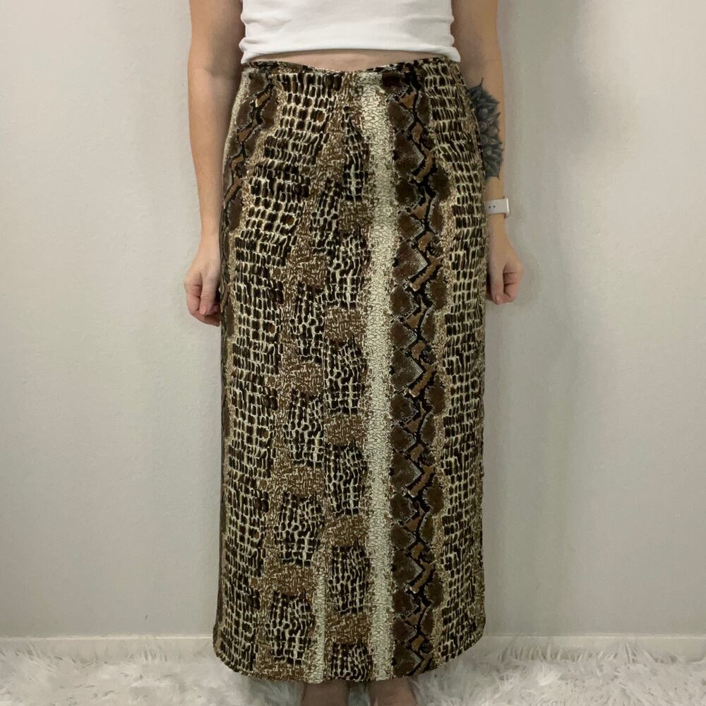 Vintage Maria Gabrielle Animal Print Midi Skirt Size XL